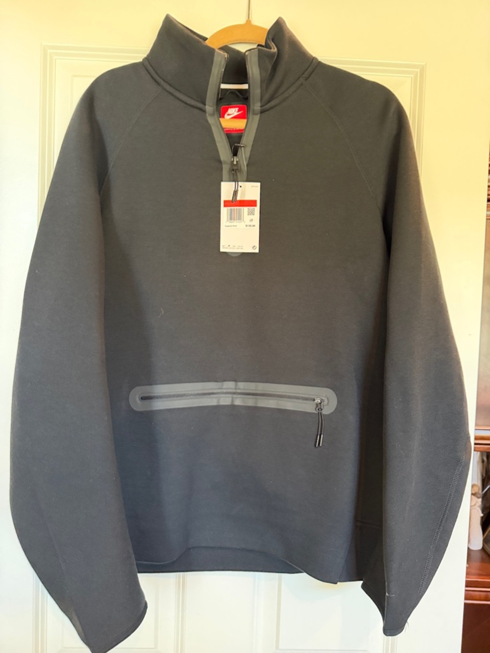 Nike Charcoal Gray Quarter-Zip Pullover with Front Zip Pocket